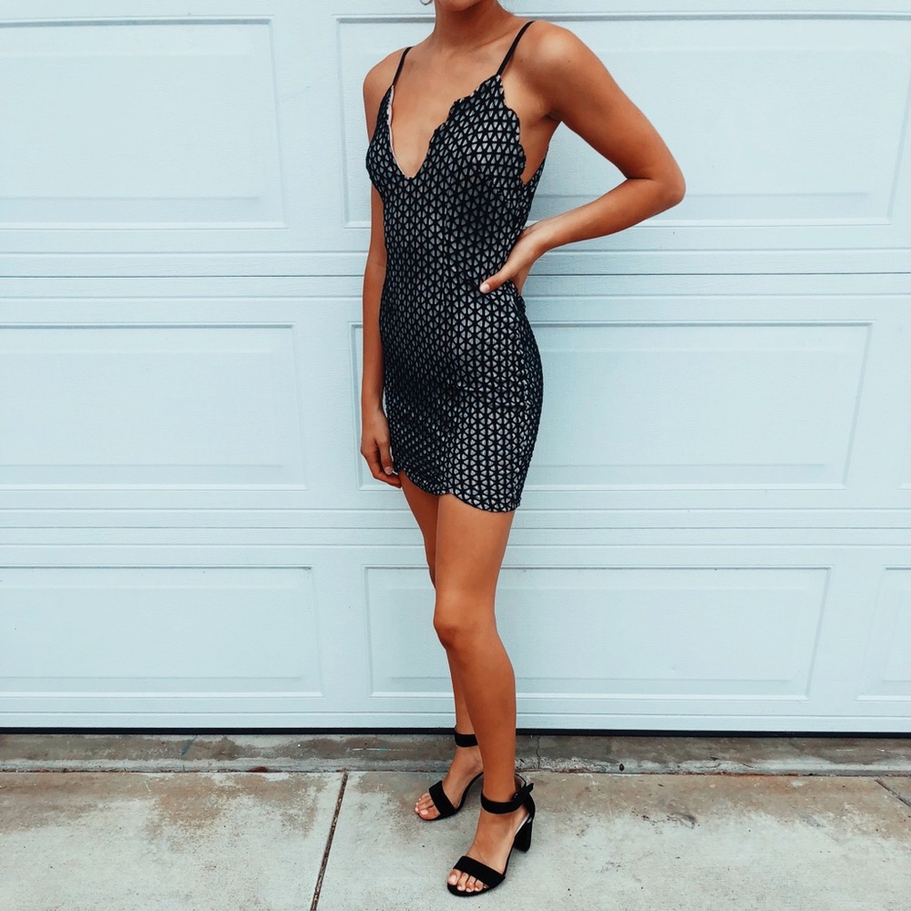 Lace Bodycon Spaghetti Strap Mini Dress